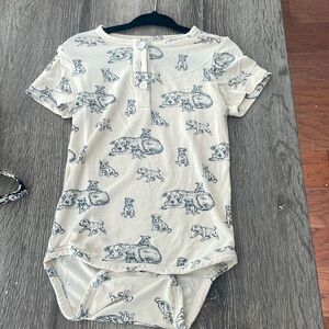 Kate Quinn Pit Bull Print bamboo onsie